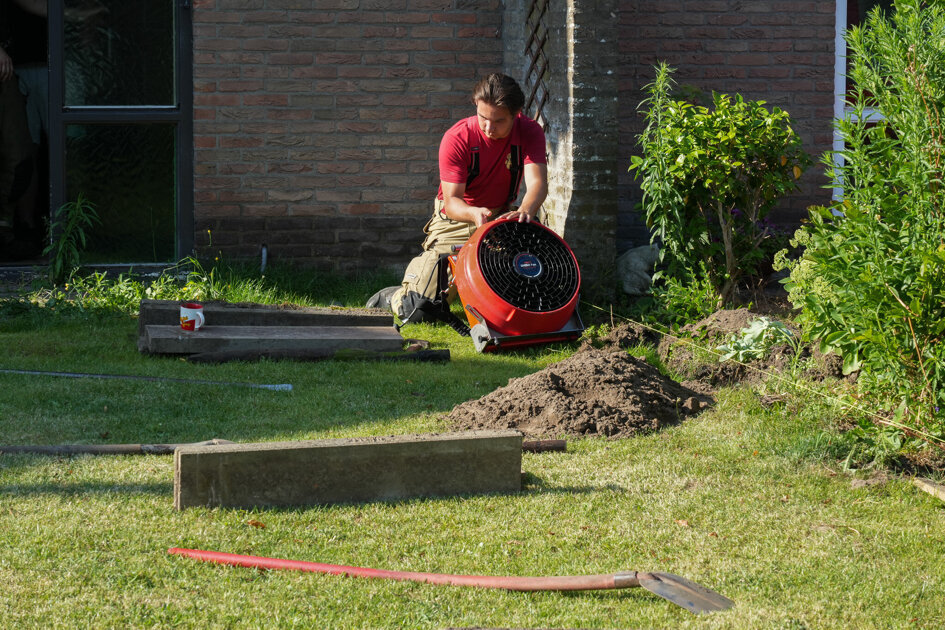 Brandweer rukt uit voor gaslekkage in voortuin Clinge