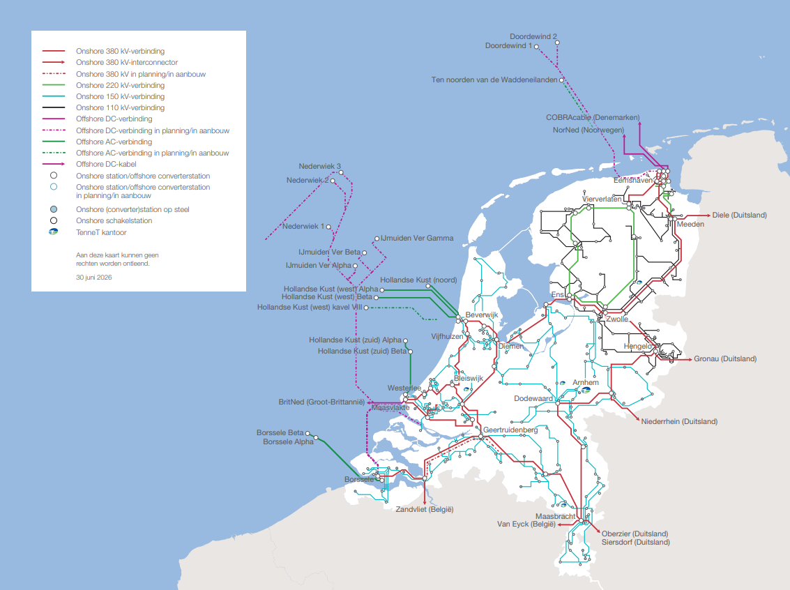 TenneT hoogspanningsnet NL