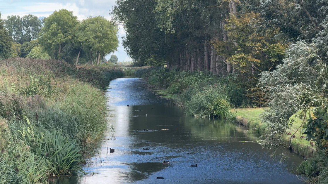 Waterschapbaggert watergang ten zuiden van Axel