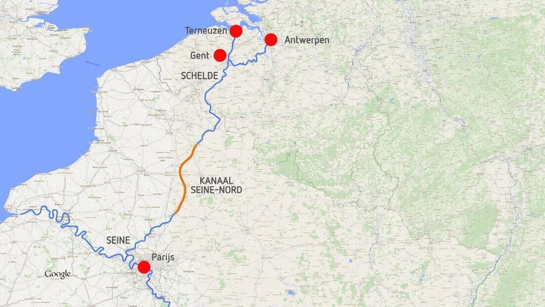 Kanaal van Gent naar Terneuzen in Seine-Schelde verbinding - ©Omroep Zeeland