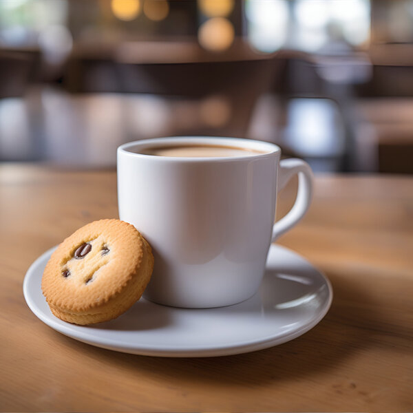 kopje koffie met koekje