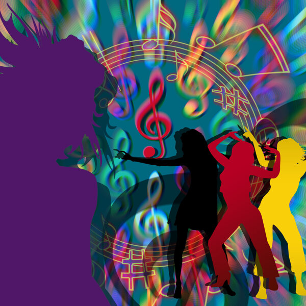 dansen met muzieknoten