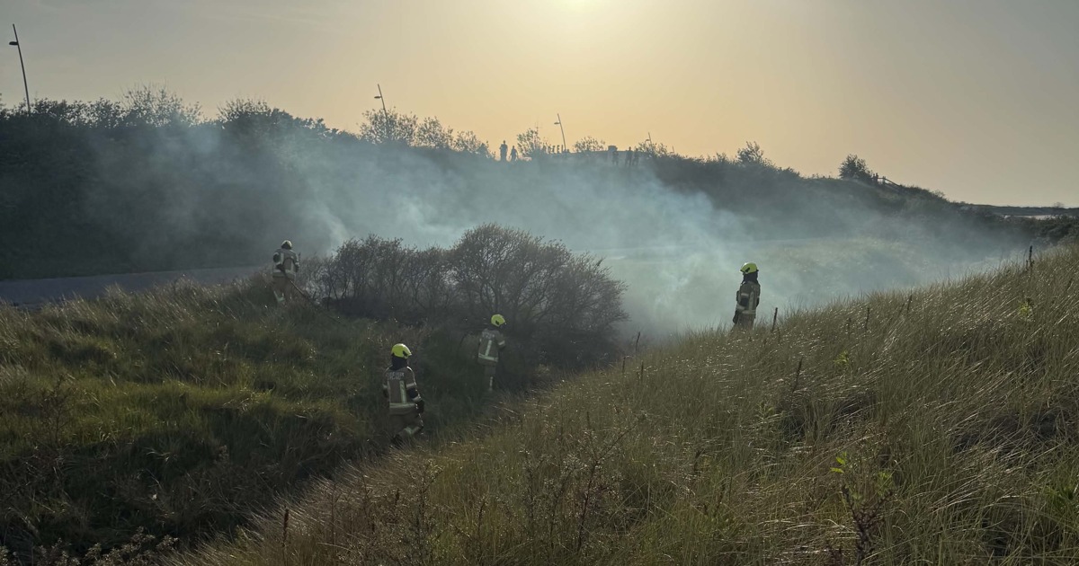 Brandweer schaalt op voor duinbrand in Breskens