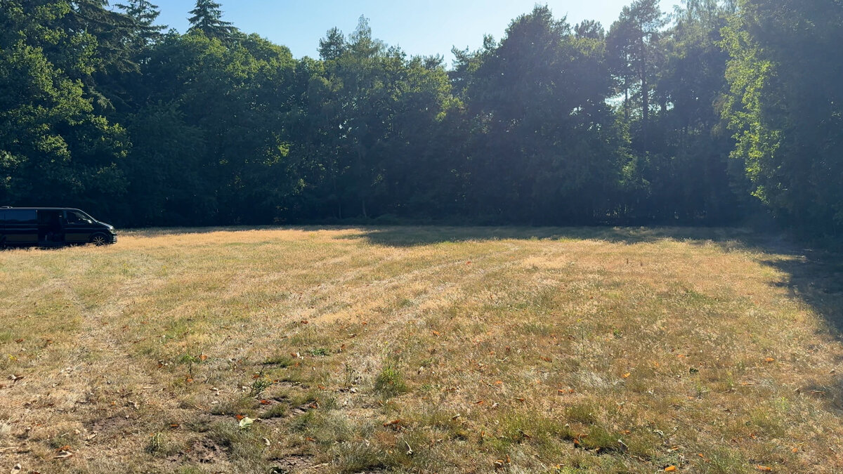 Het veld en omliggende bossen waar PHV Saeftinghe gebuik van maakte - ©Omroep ZVL  